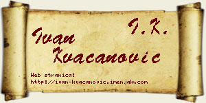 Ivan Kvačanović vizit kartica